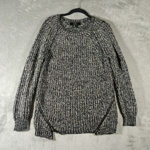 Forever 21 Sweater Womens‎ Small Black White With Zippers On Front Normcore Cozy